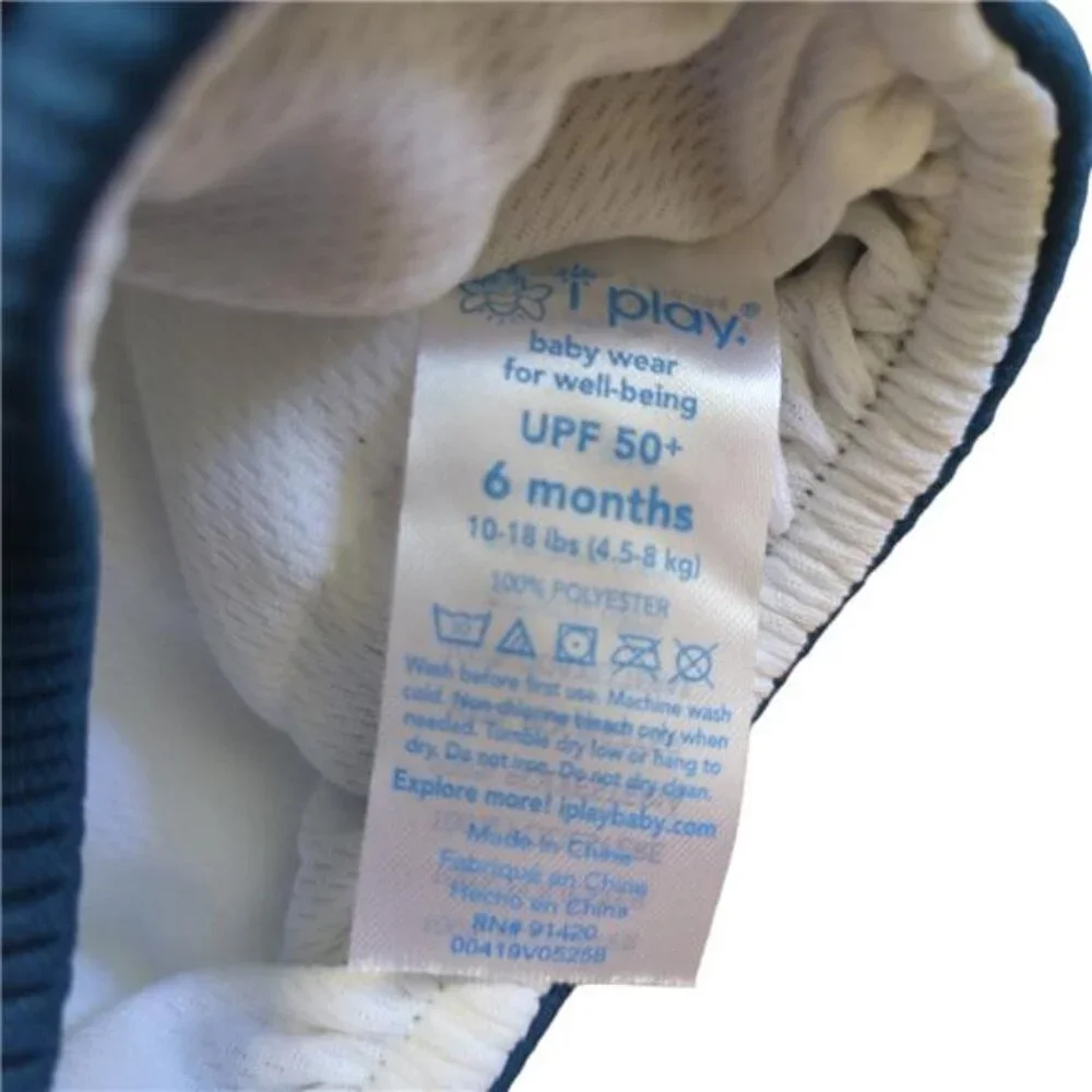 i Play. Baby Resuable Snap Swim Diaper Navy 6 months 10-18 lbs